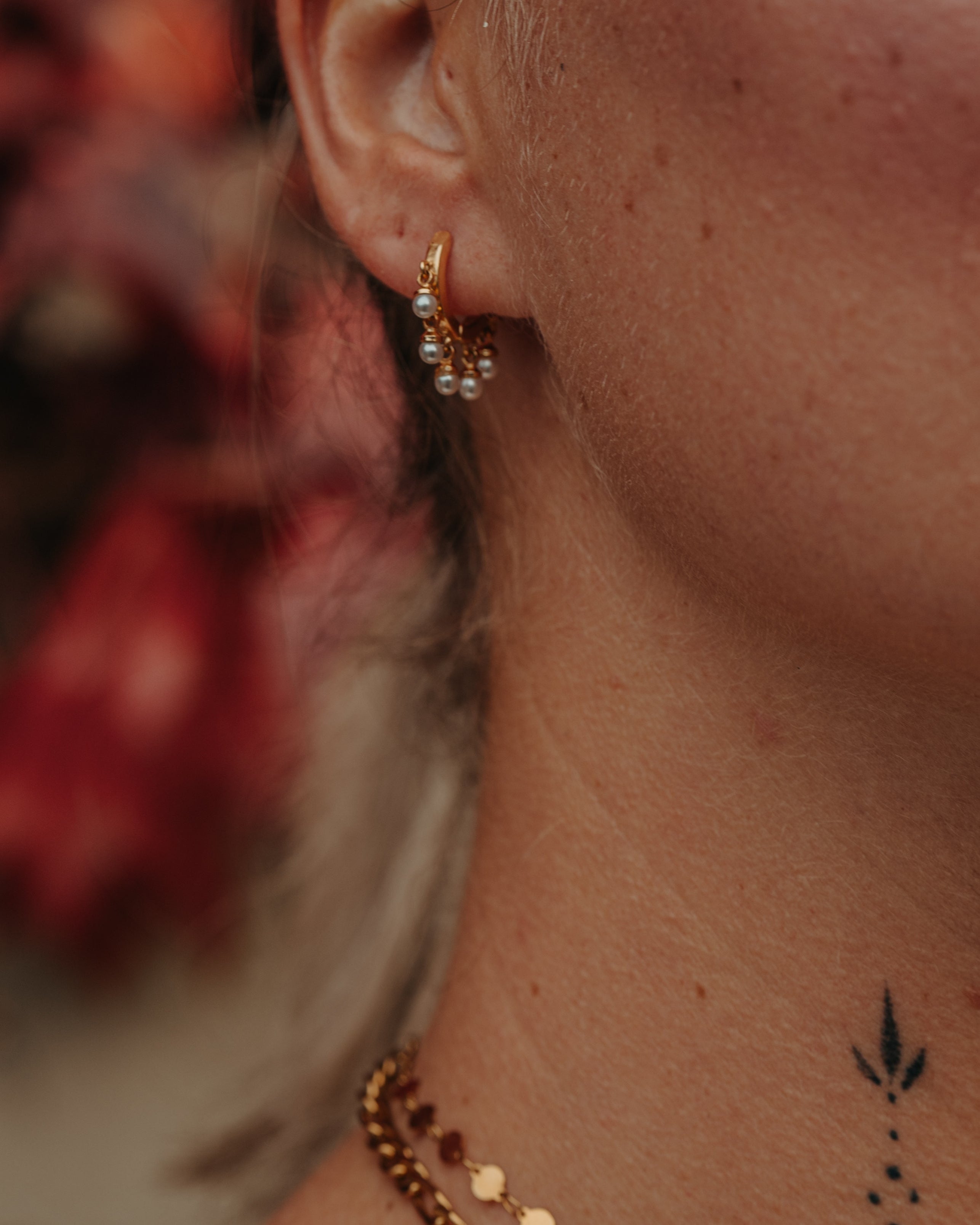Pearl Crush Hoops
