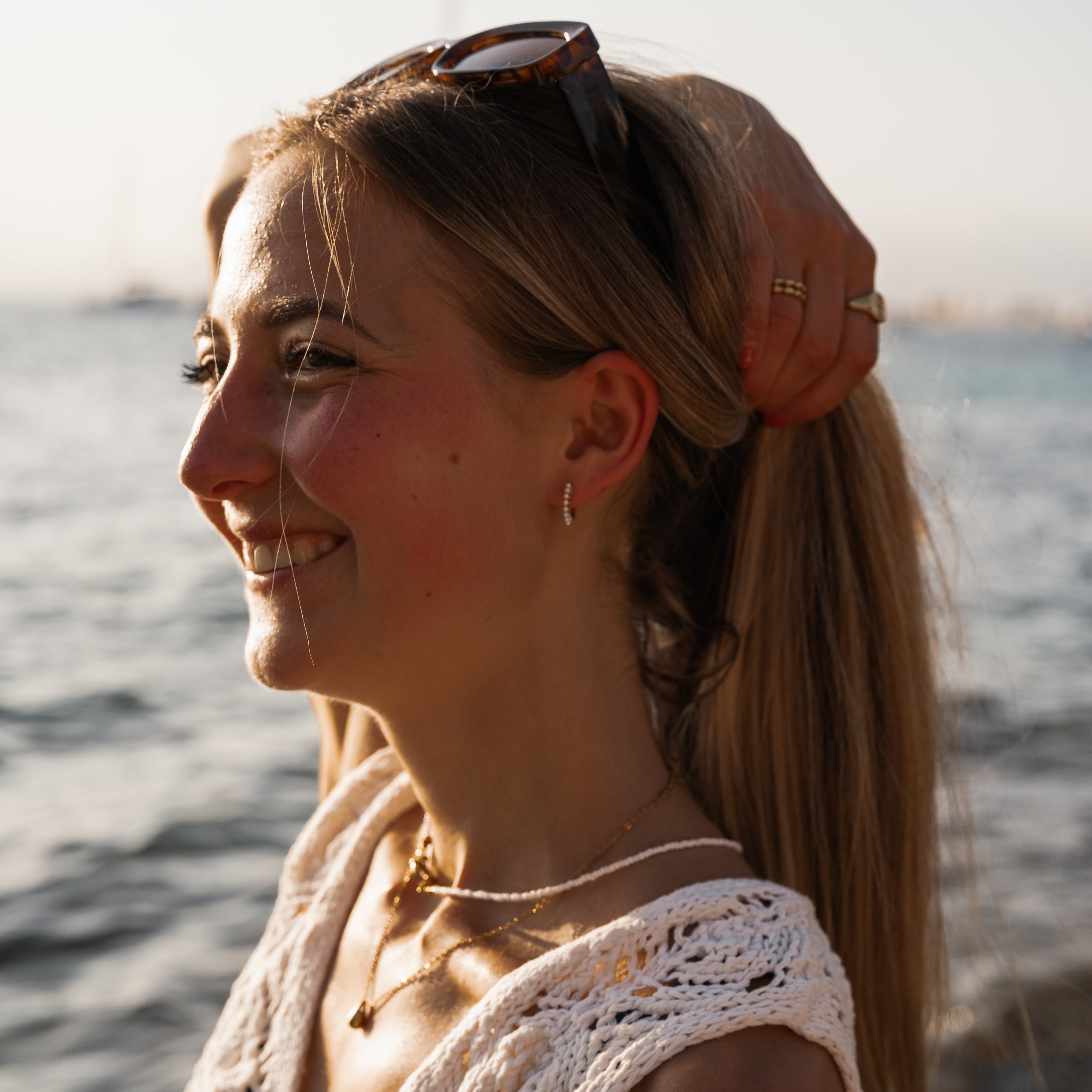 Everyday Pearl Hoops